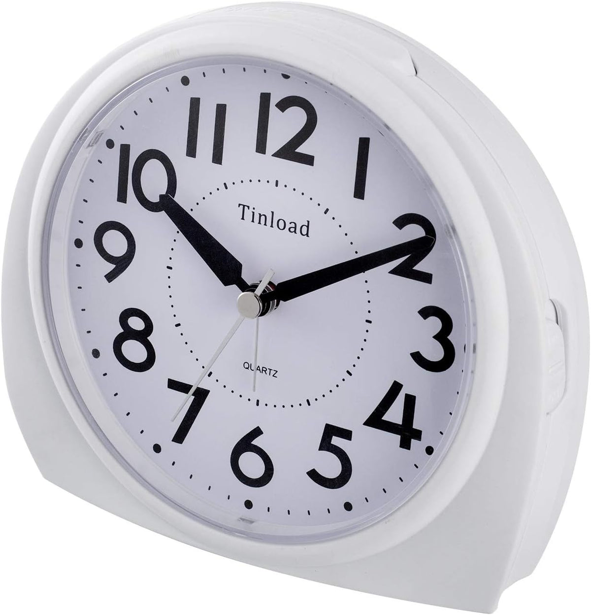 5.5" Large Analog Alarm Clock Silent Non Ticking, Gentle Wake, Beep Sounds, Increasing Volume, Battery Operated Snooze and Manual Light, Easy Set, Black (Best for Elder)