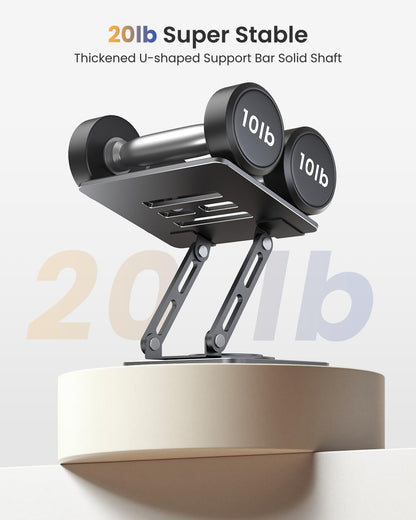 Adjustable Tablet Stand, 360 Rotating iPad Stand with Heavy-Duty Base