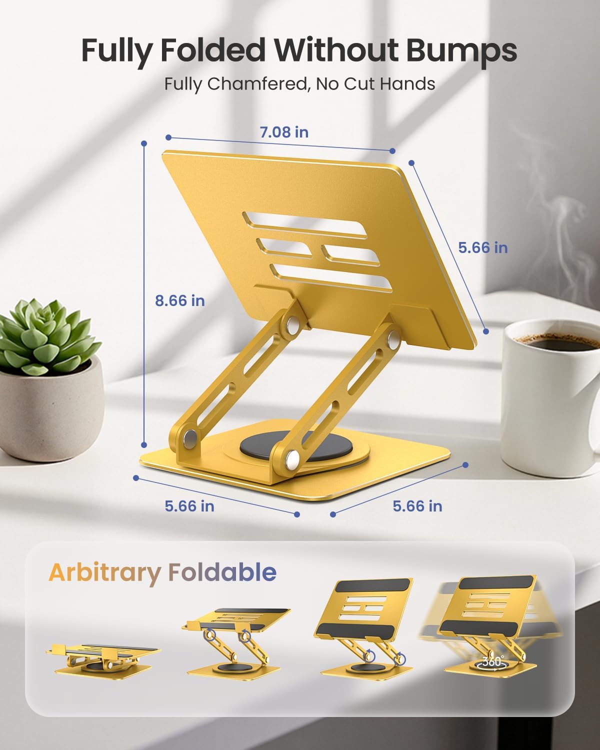 Adjustable Tablet Stand, 360 Rotating iPad Stand with Heavy-Duty Base