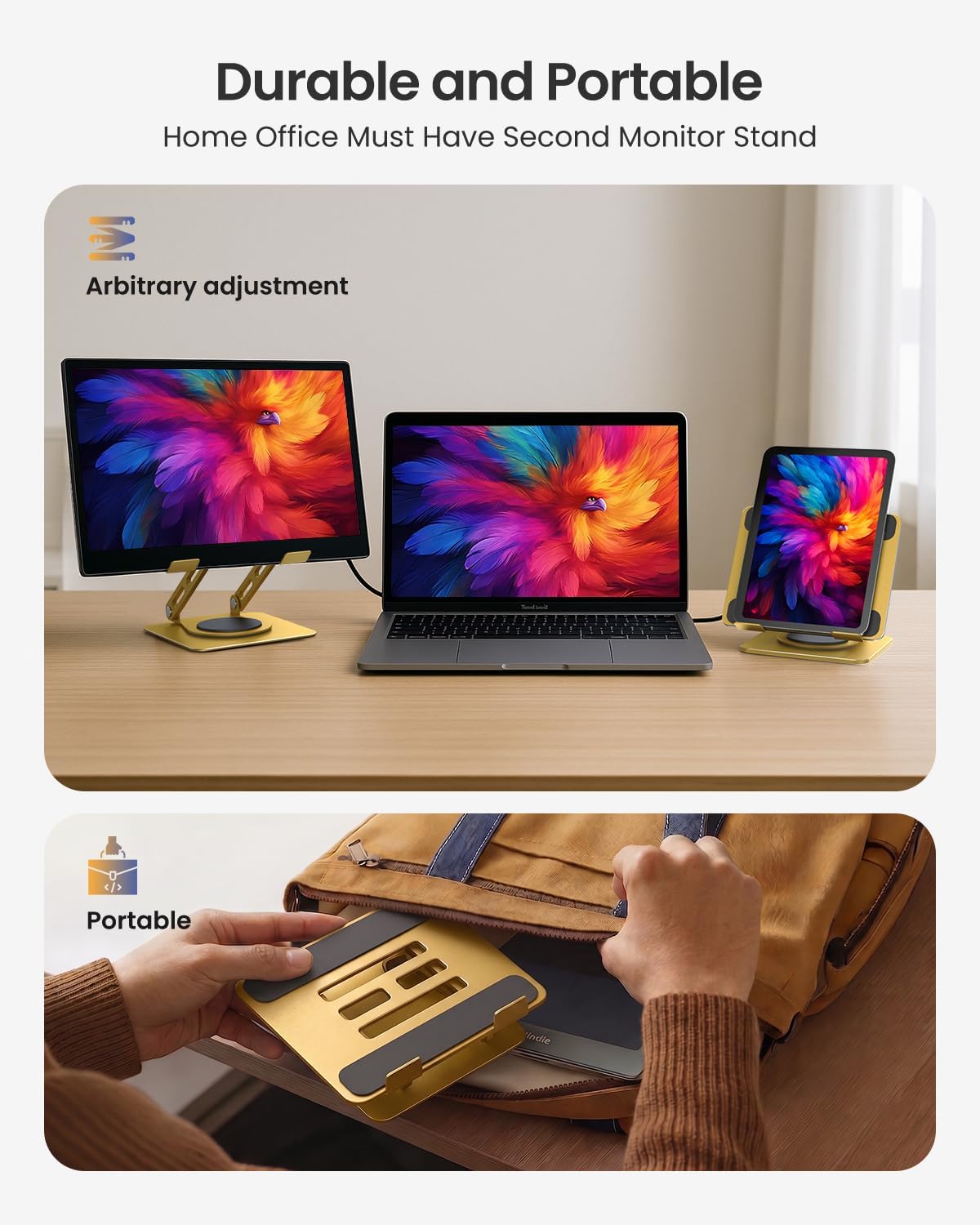 Adjustable Tablet Stand, 360 Rotating iPad Stand with Heavy-Duty Base