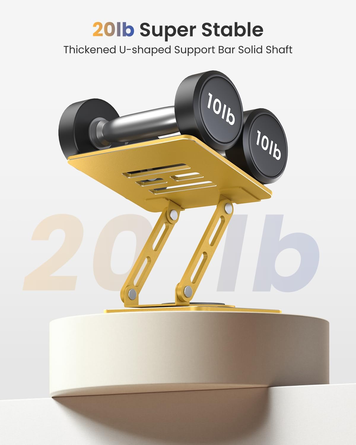 Adjustable Tablet Stand, 360 Rotating iPad Stand with Heavy-Duty Base