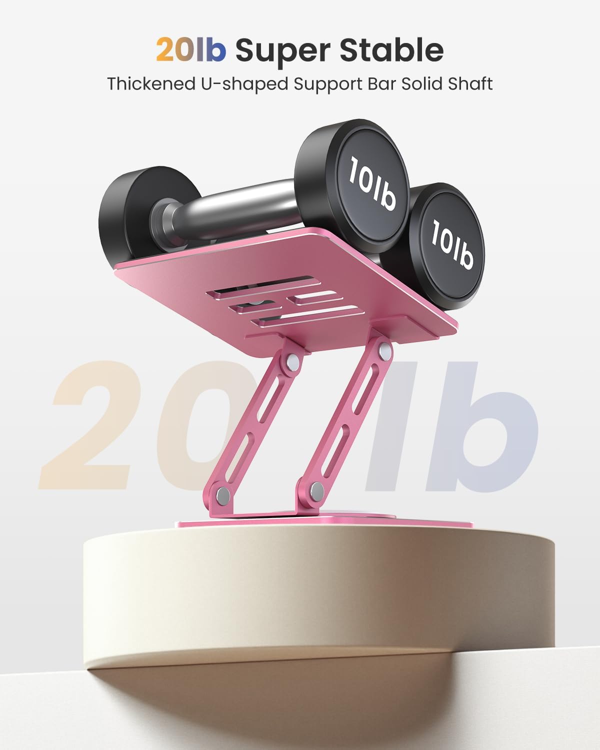 Adjustable Tablet Stand, 360 Rotating iPad Stand with Heavy-Duty Base