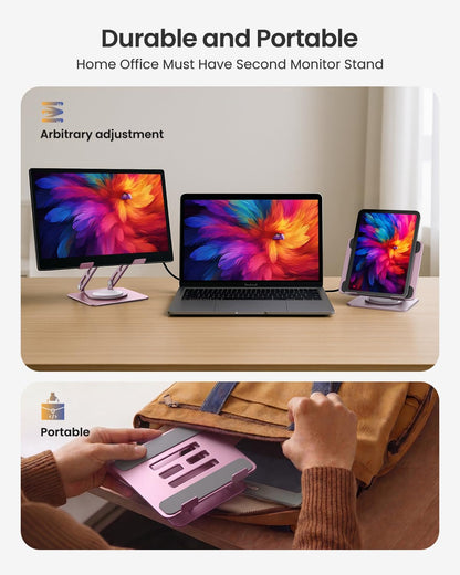 Adjustable Tablet Stand, 360 Rotating iPad Stand with Heavy-Duty Base