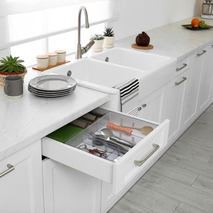 Drawer Organizer Tray, 9 Adjustable Compartments, Clear