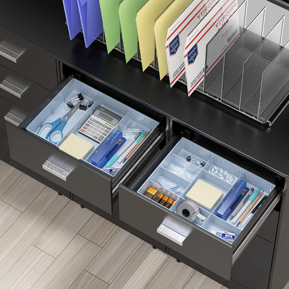 Drawer Organizer Tray, 9 Adjustable Compartments, Clear