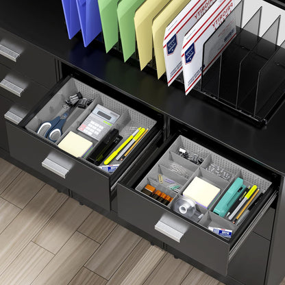 Drawer Organizer Tray, 9 Adjustable Compartments, Clear