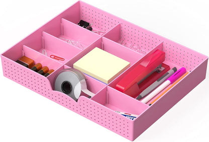 Drawer Organizer Tray, 9 Adjustable Compartments, Clear