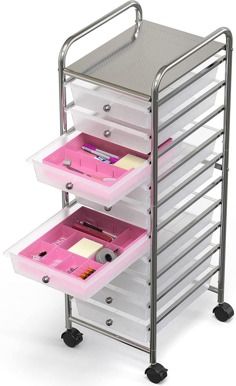 Drawer Organizer Tray, 9 Adjustable Compartments, Clear