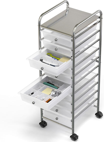 Drawer Organizer Tray, 9 Adjustable Compartments, Clear