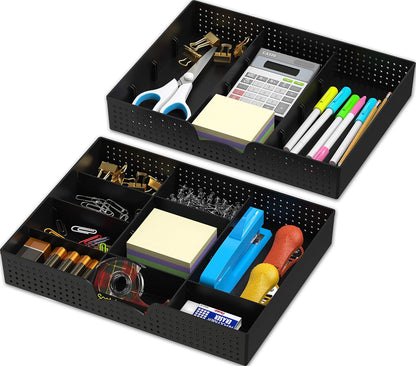 Drawer Organizer Tray, 9 Adjustable Compartments, Clear