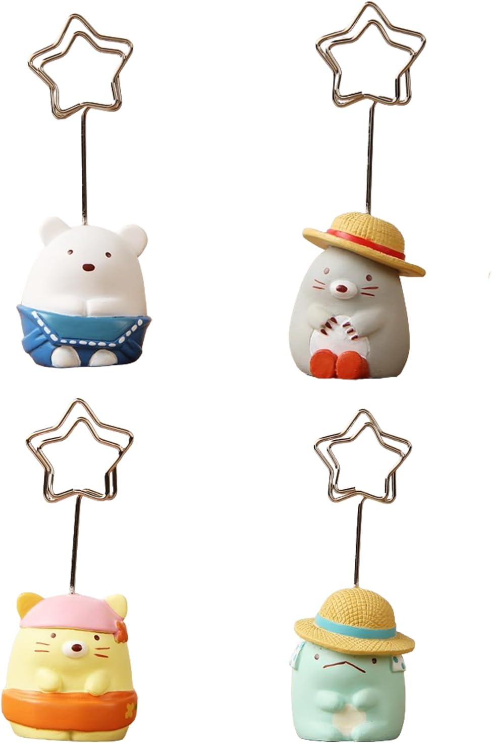 4Pcs,Cute Table Number Holders,Memo Clips Holder,Place Card Holder,Picture Holders with Clips,Home and Office Decoration