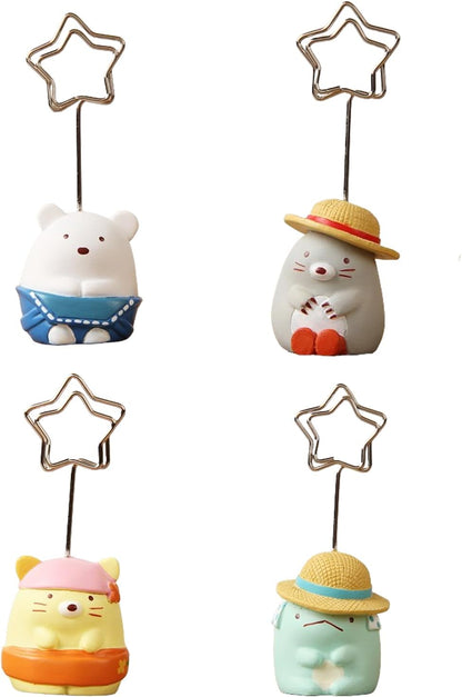 4Pcs,Cute Table Number Holders,Memo Clips Holder,Place Card Holder,Picture Holders with Clips,Home and Office Decoration