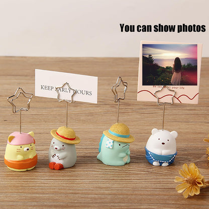 4Pcs,Cute Table Number Holders,Memo Clips Holder,Place Card Holder,Picture Holders with Clips,Home and Office Decoration