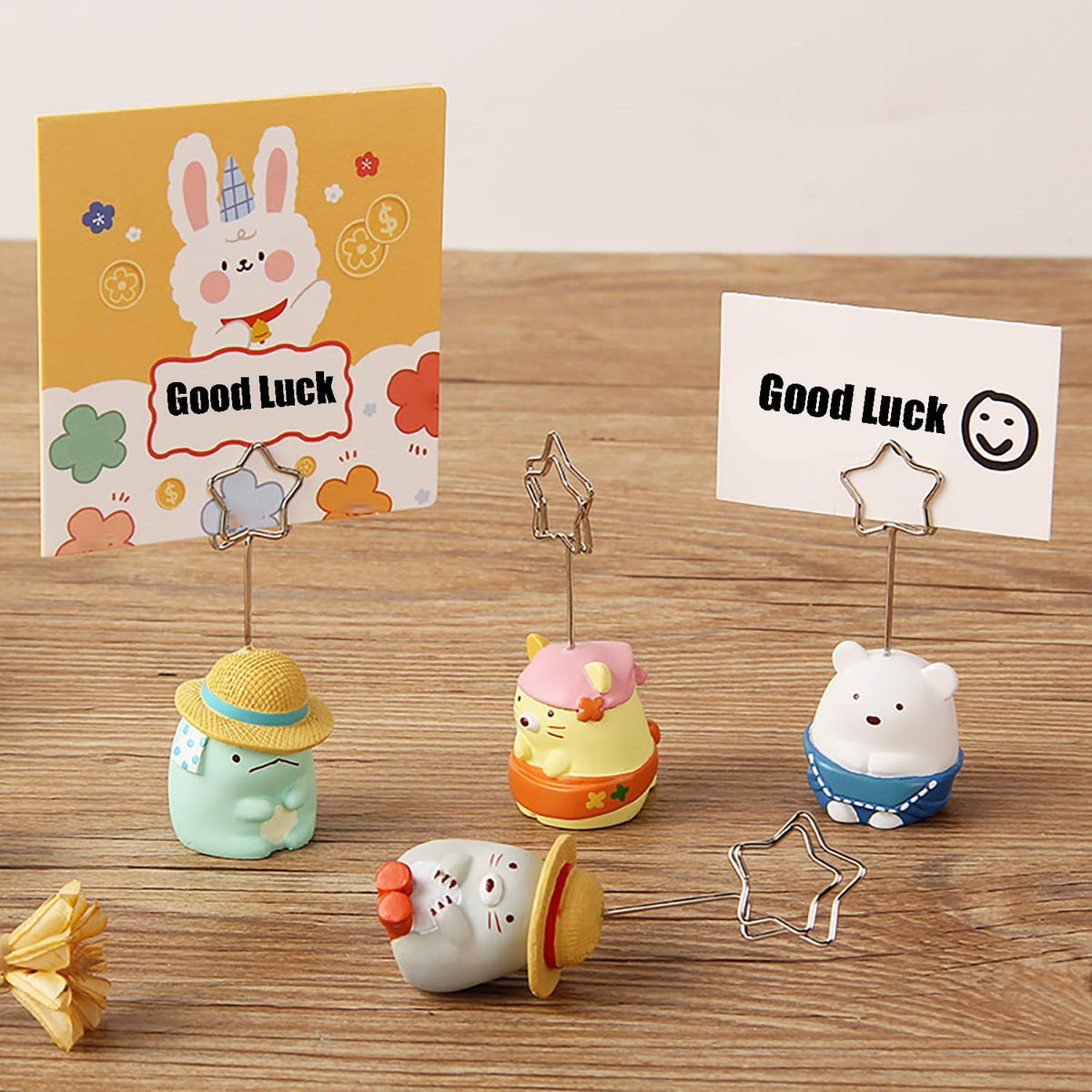 4Pcs,Cute Table Number Holders,Memo Clips Holder,Place Card Holder,Picture Holders with Clips,Home and Office Decoration