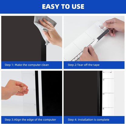 2 Pcs Monitor Memo Boards for Computer,Office Desk Accessories, Multifunction Acrylic Screen Message Reminder Pad Side Panel Phone Holder Organizer for Office Desktop, with Sticky Note