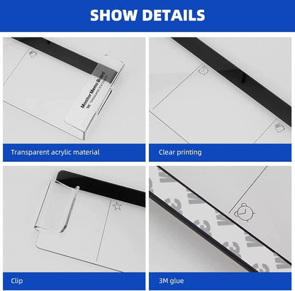 2 Pcs Monitor Memo Boards for Computer,Office Desk Accessories, Multifunction Acrylic Screen Message Reminder Pad Side Panel Phone Holder Organizer for Office Desktop, with Sticky Note