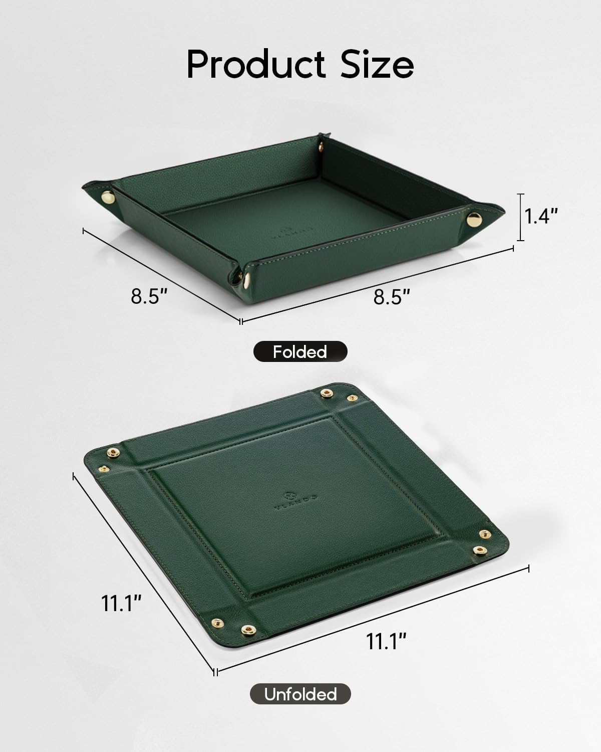 Valet Tray Organizer, PU Leather Catchall Tray for Vanity, Beige