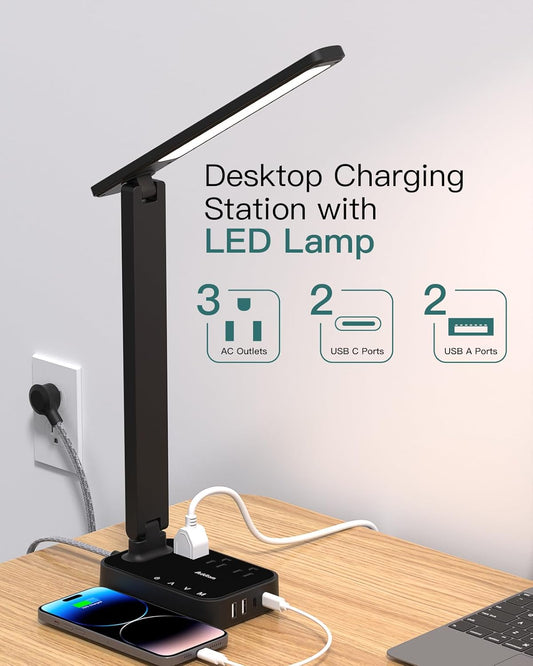 LED Desk Lamp with 4 Modes for Home Office College Dorm Essentials