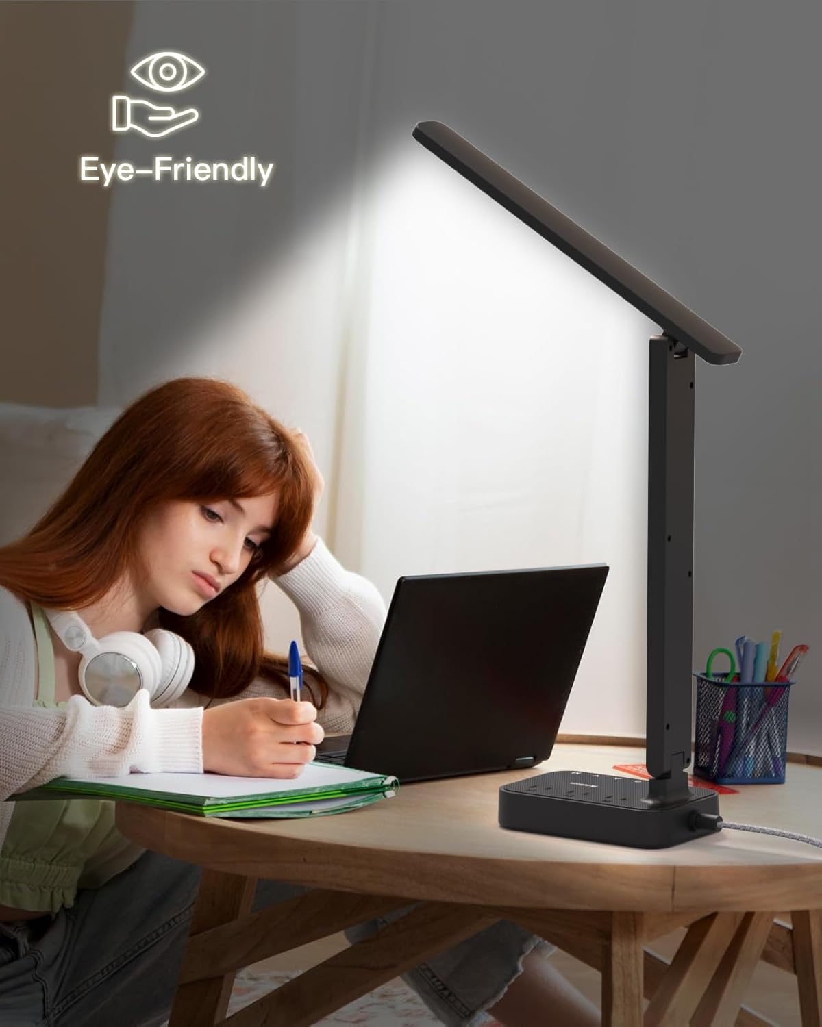 LED Desk Lamp with 4 Modes for Home Office College Dorm Essentials
