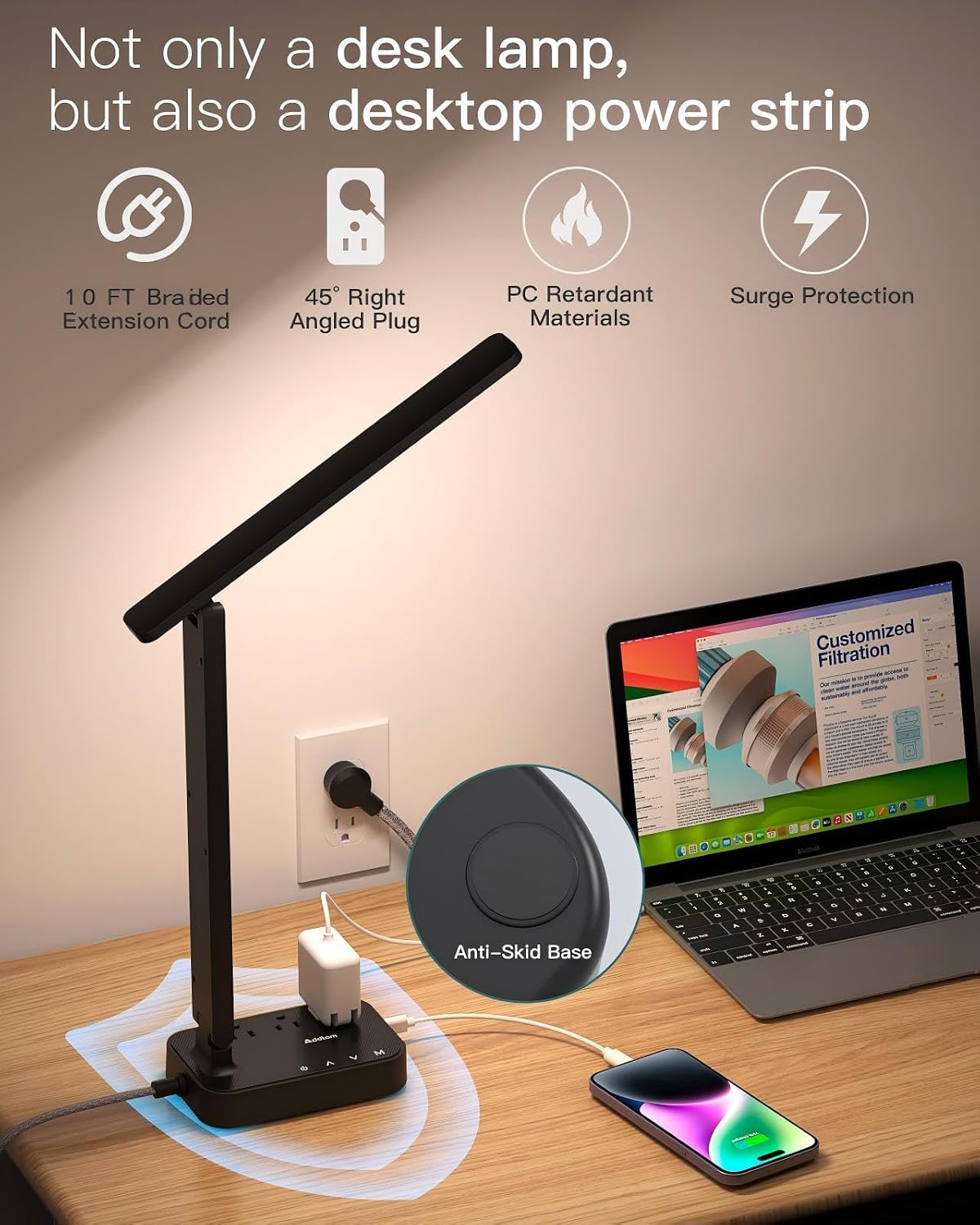 LED Desk Lamp with 4 Modes for Home Office College Dorm Essentials