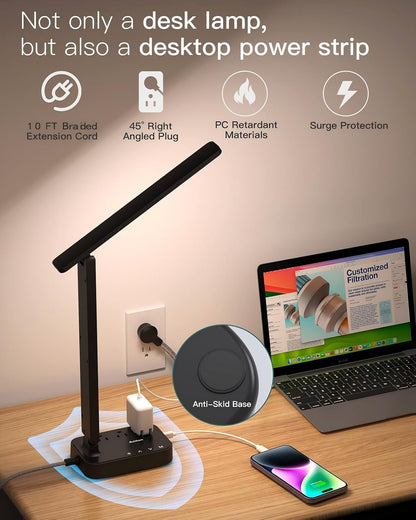 LED Desk Lamp with 4 Modes for Home Office College Dorm Essentials