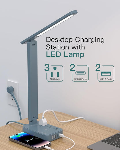 LED Desk Lamp with 4 Modes for Home Office College Dorm Essentials