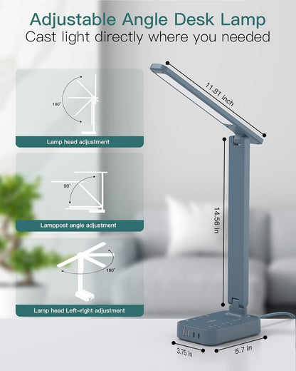 LED Desk Lamp with 4 Modes for Home Office College Dorm Essentials