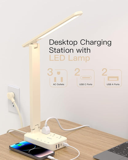 LED Desk Lamp with 4 Modes for Home Office College Dorm Essentials