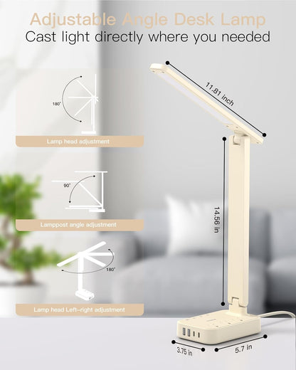 LED Desk Lamp with 4 Modes for Home Office College Dorm Essentials