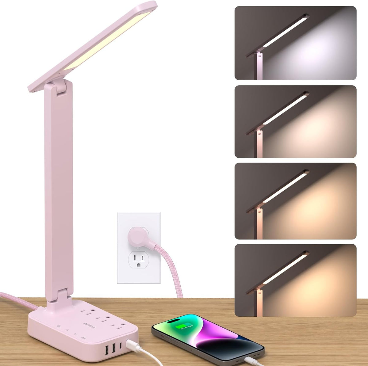 LED Desk Lamp with 4 Modes for Home Office College Dorm Essentials