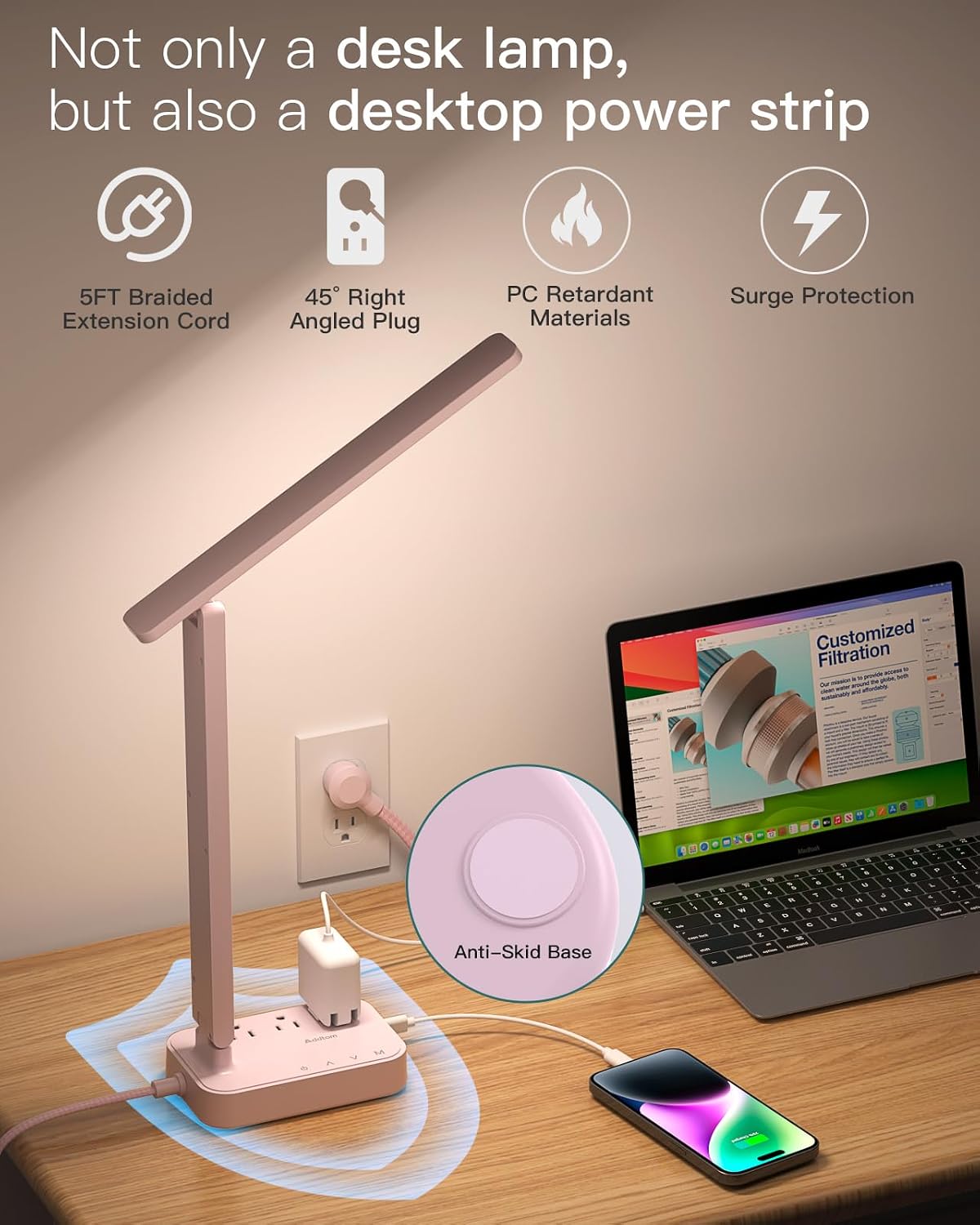 LED Desk Lamp with 4 Modes for Home Office College Dorm Essentials