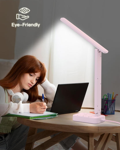 LED Desk Lamp with 4 Modes for Home Office College Dorm Essentials