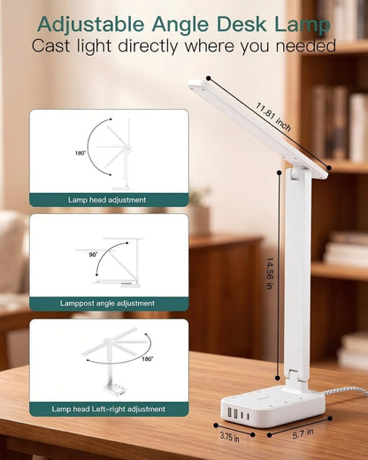 LED Desk Lamp with 4 Modes for Home Office College Dorm Essentials