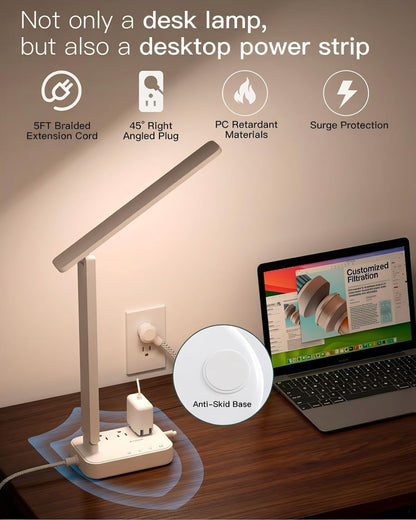 LED Desk Lamp with 4 Modes for Home Office College Dorm Essentials