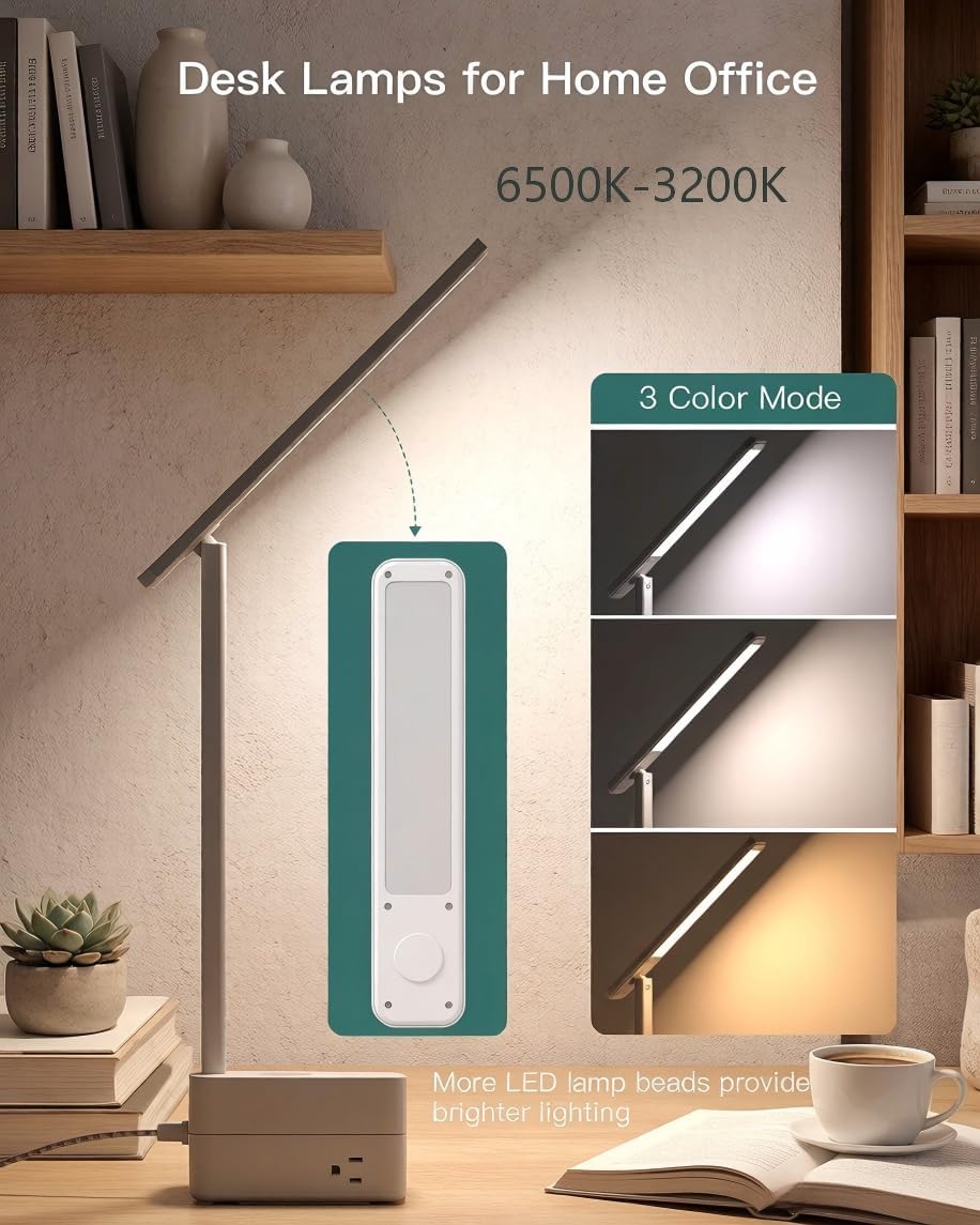 LED Desk Lamp with 4 Modes for Home Office College Dorm Essentials