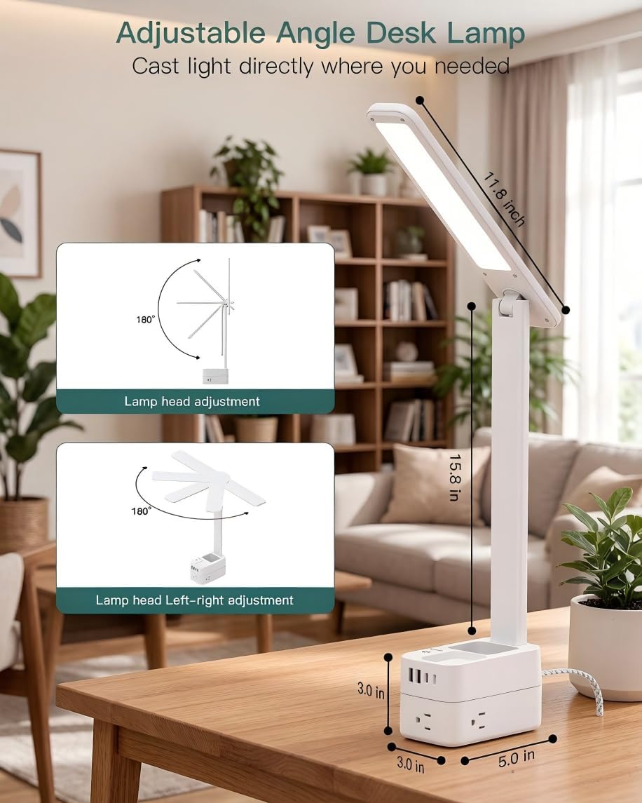 LED Desk Lamp with 4 Modes for Home Office College Dorm Essentials