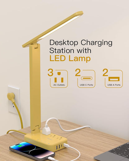 LED Desk Lamp with 4 Modes for Home Office College Dorm Essentials