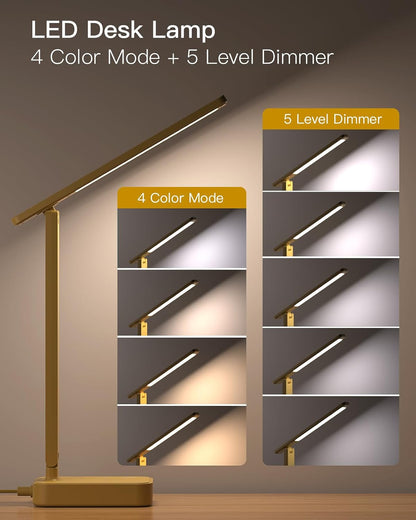 LED Desk Lamp with 4 Modes for Home Office College Dorm Essentials