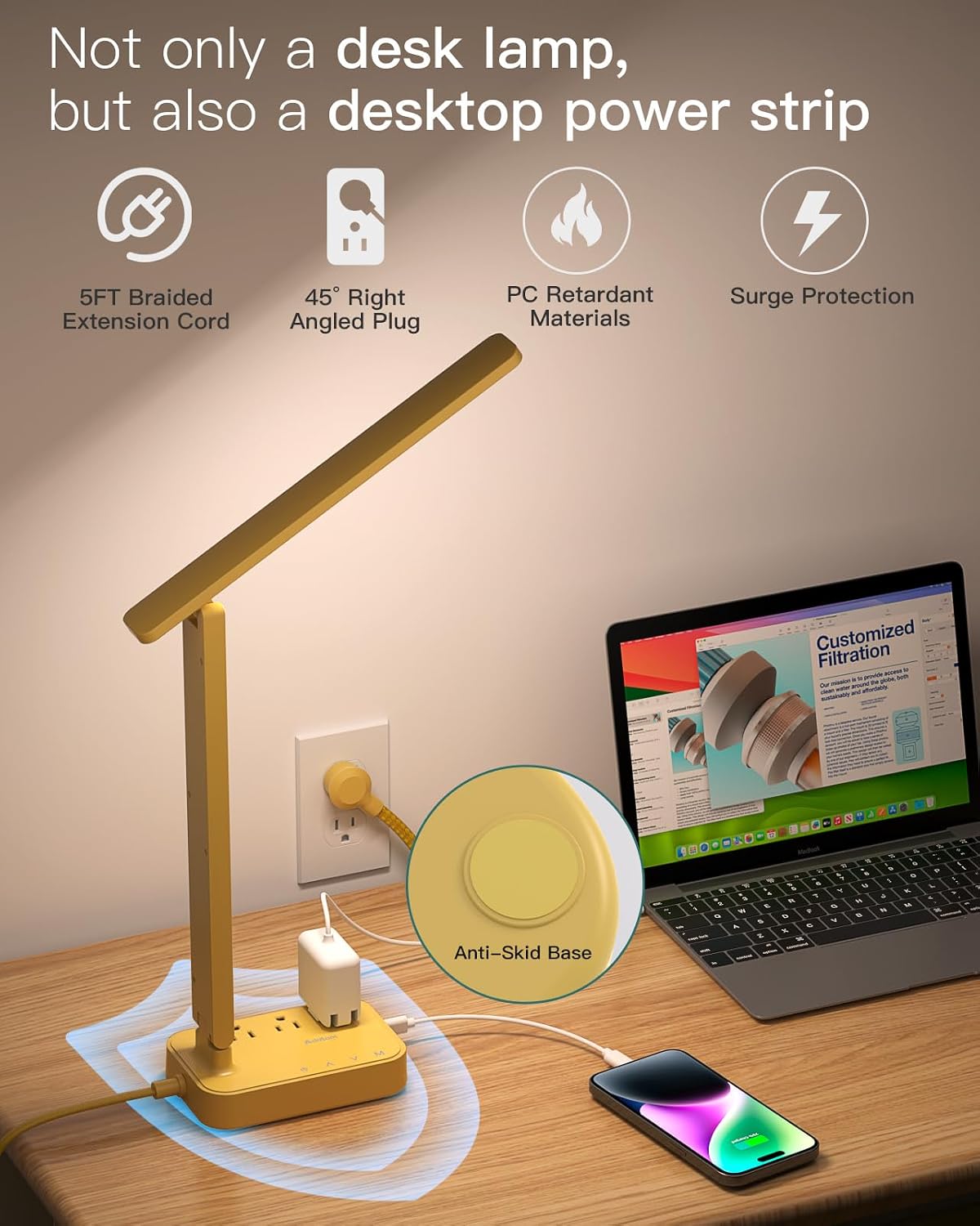 LED Desk Lamp with 4 Modes for Home Office College Dorm Essentials