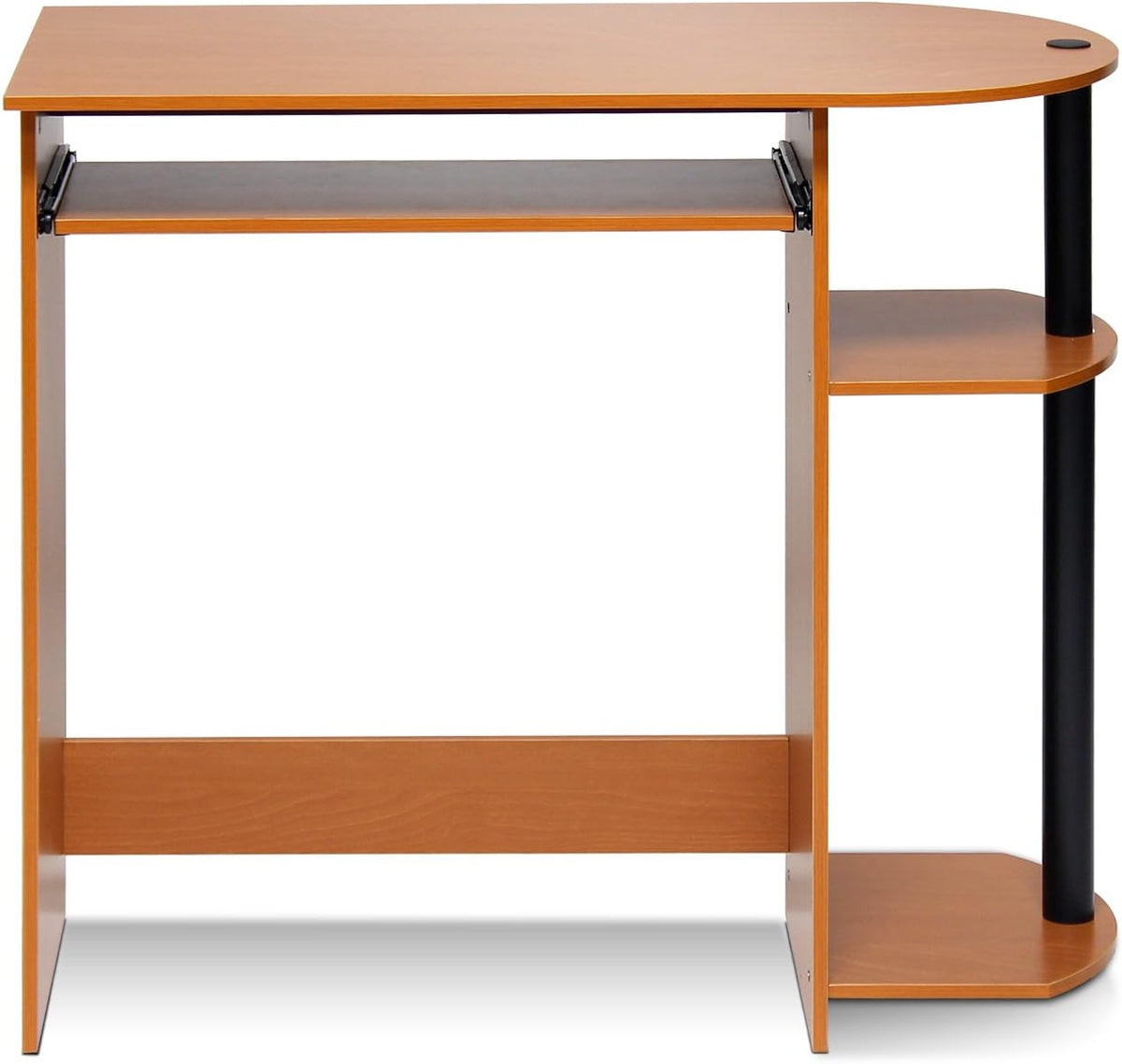 Furinno Simplistic Easy Assembly Computer Desk, With Keyboard Tray, Dark Brown/Black