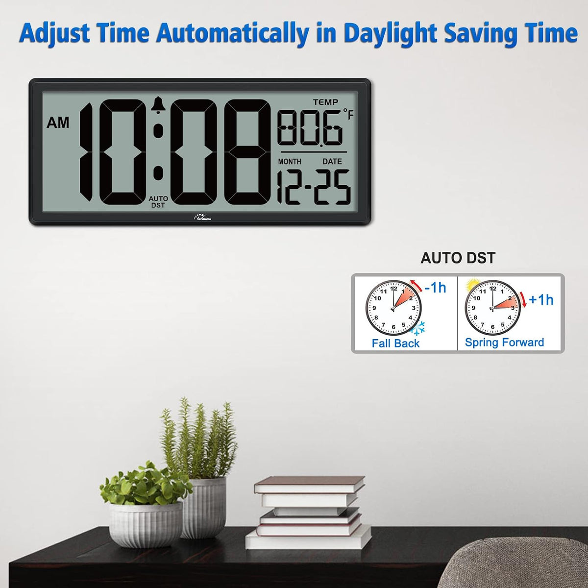 14.5'' Large Digital Wall Clock Battery Operated