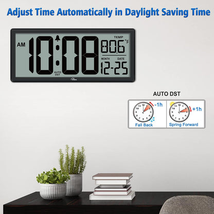14.5'' Large Digital Wall Clock Battery Operated