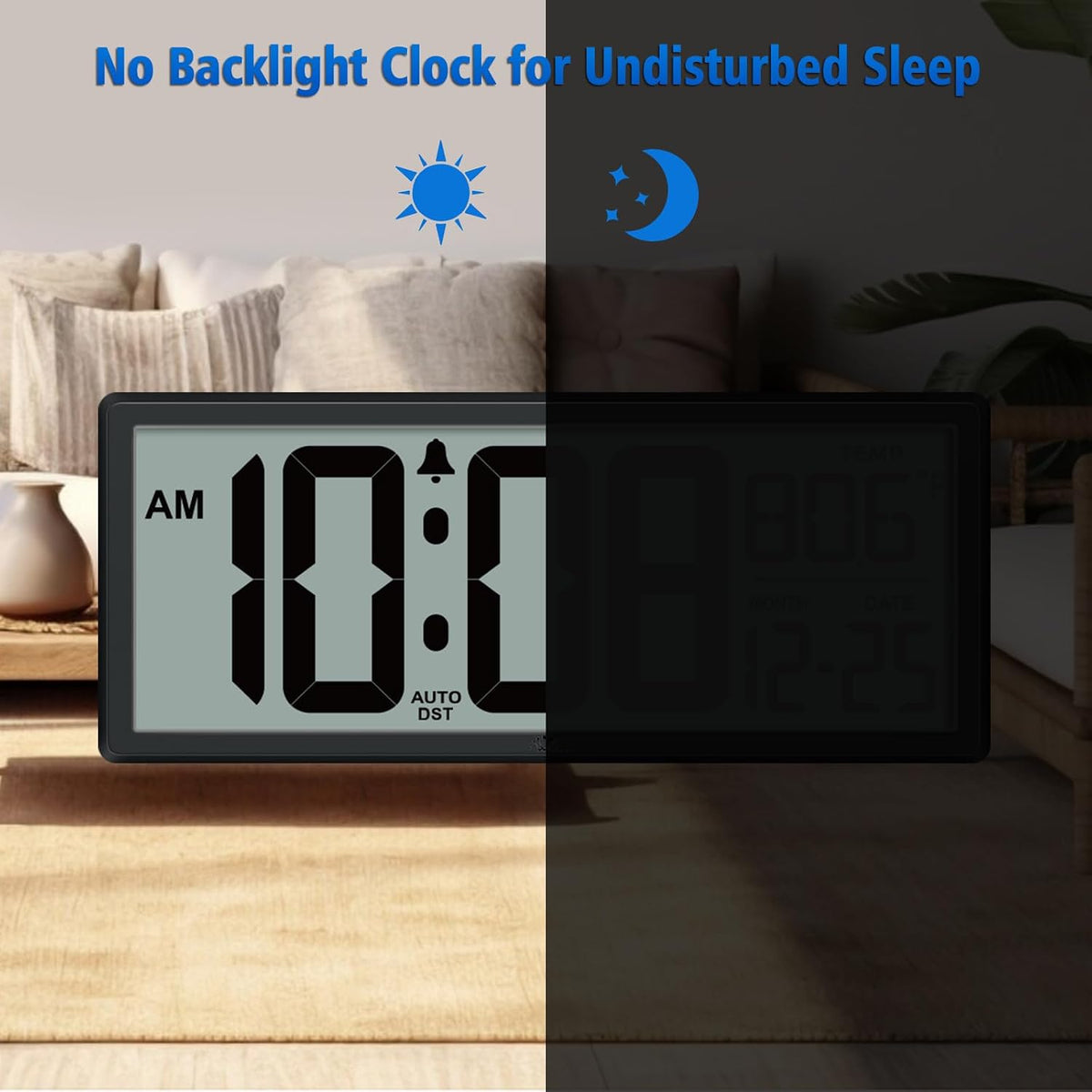 14.5'' Large Digital Wall Clock Battery Operated