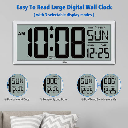14.5'' Large Digital Wall Clock Battery Operated