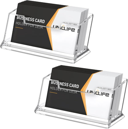 Acrylic Business Card Holder for Desk, 60 Card Capacity