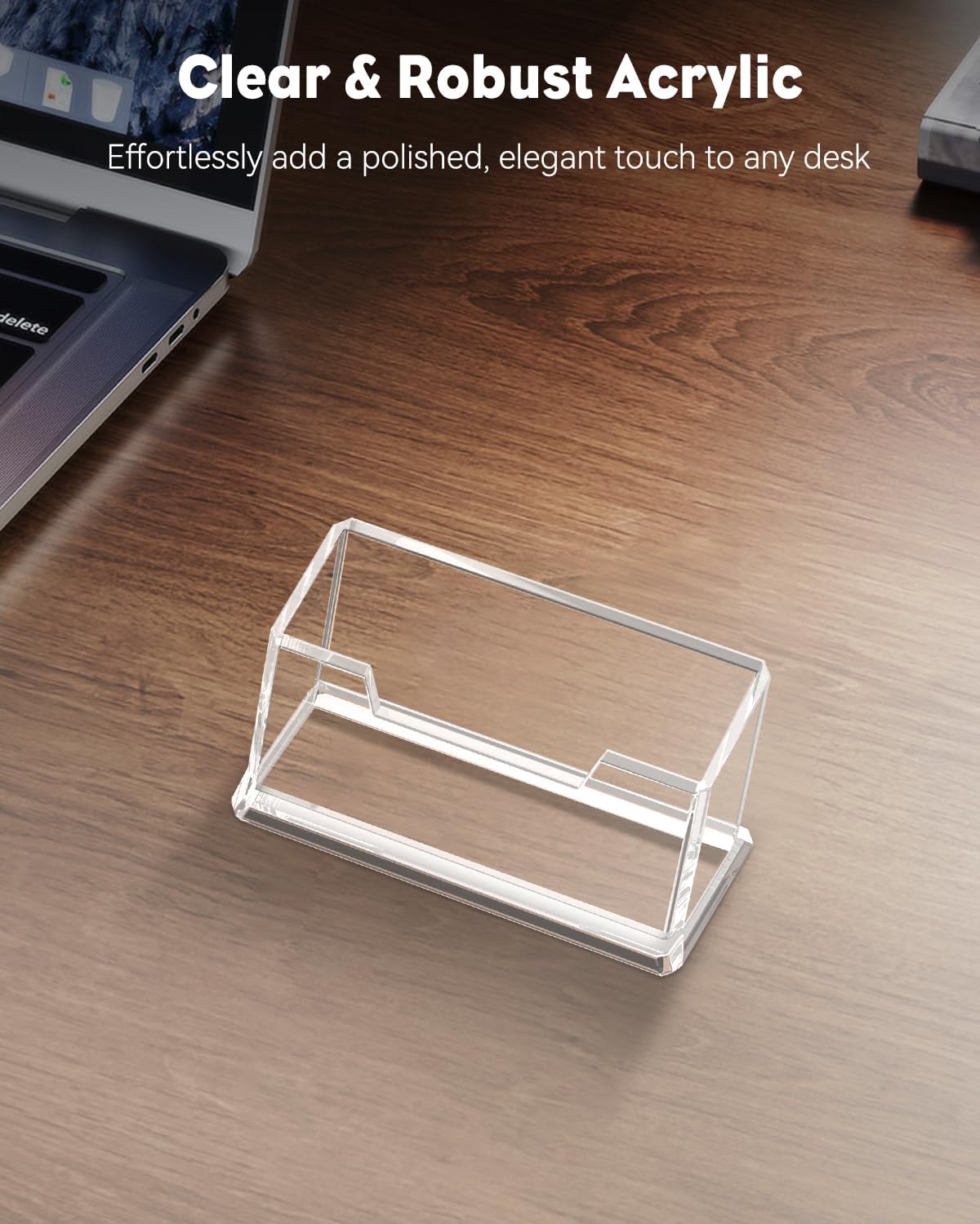 Acrylic Business Card Holder for Desk, 60 Card Capacity