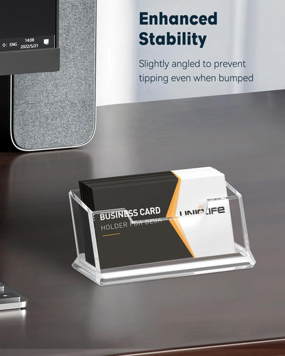Acrylic Business Card Holder for Desk, 60 Card Capacity