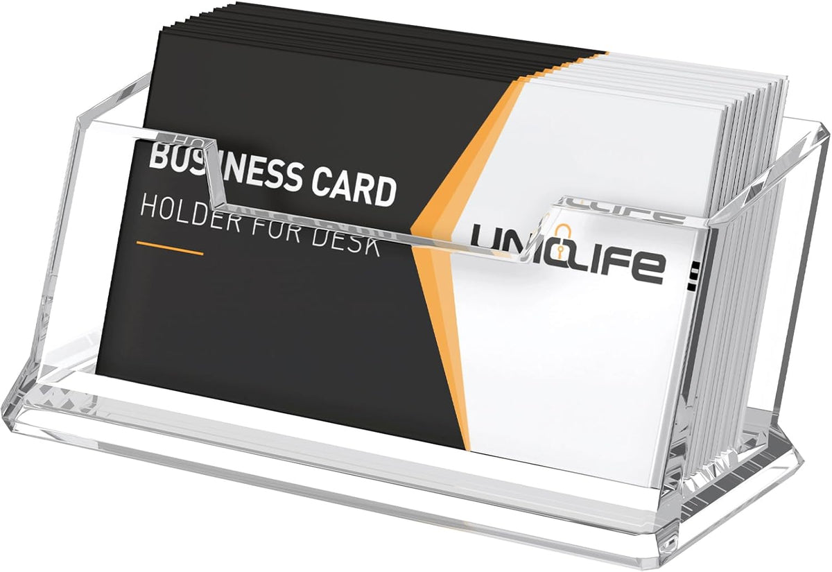 Acrylic Business Card Holder for Desk, 60 Card Capacity