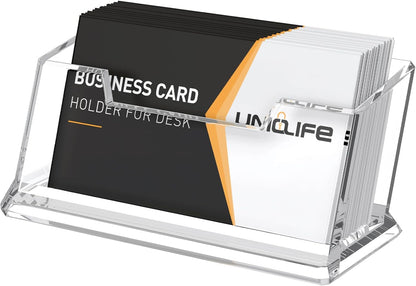 Acrylic Business Card Holder for Desk, 60 Card Capacity