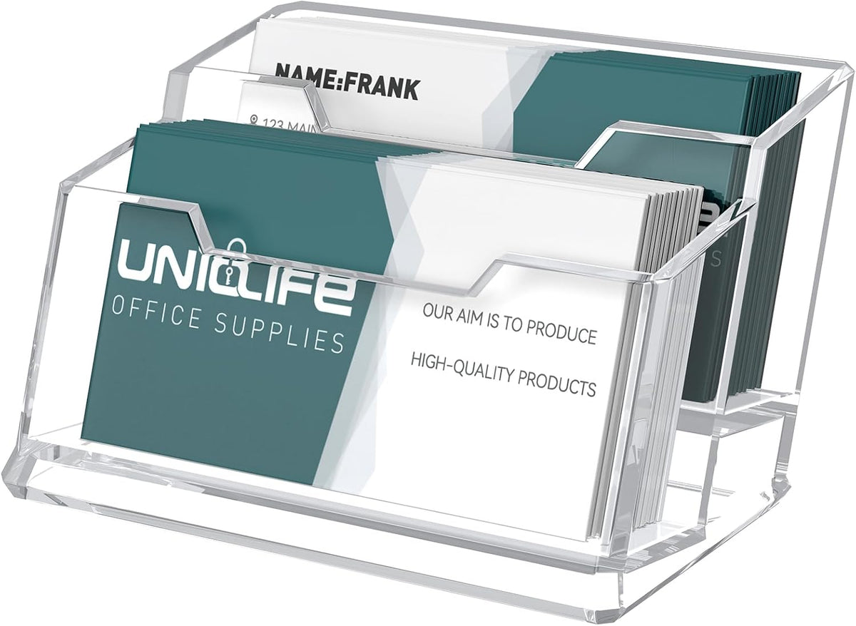 Acrylic Business Card Holder for Desk, 60 Card Capacity